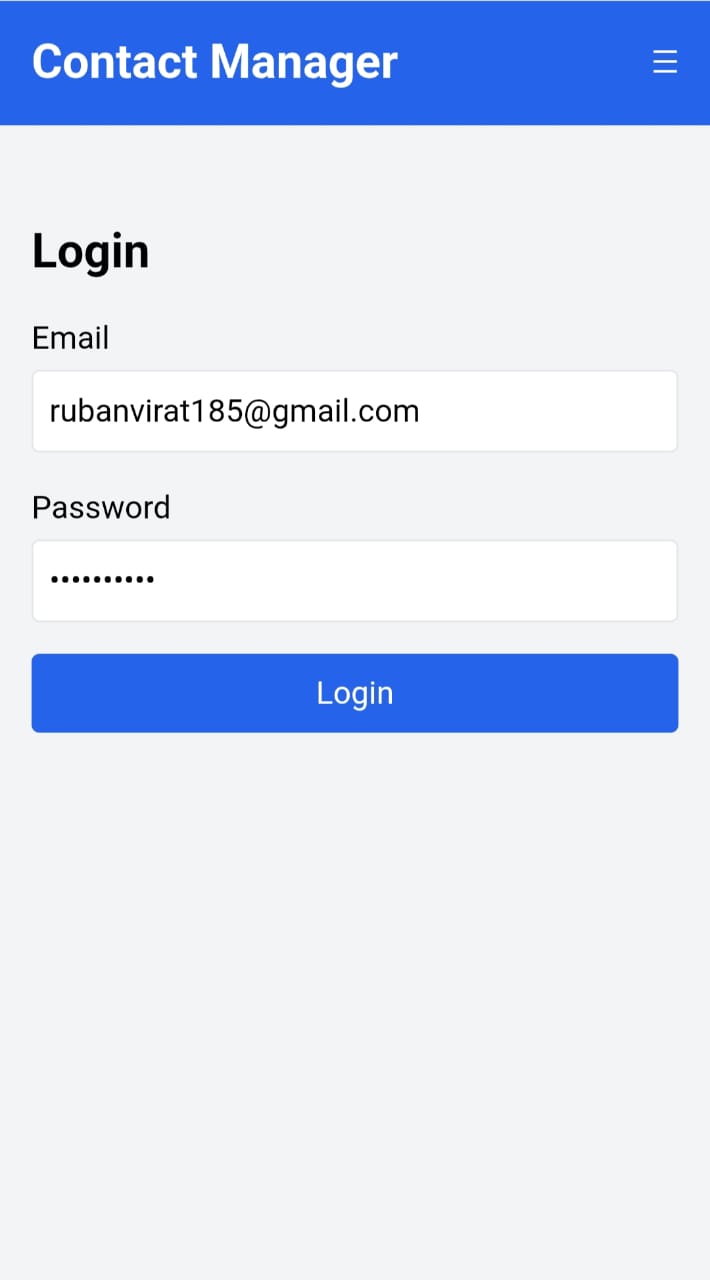 Contact Manager Backend Prototype
